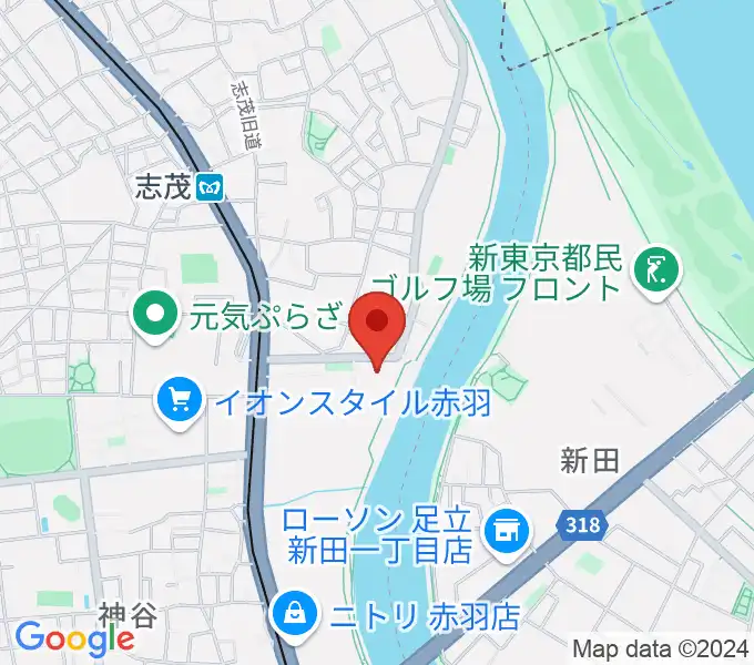 赤羽体育館の地図