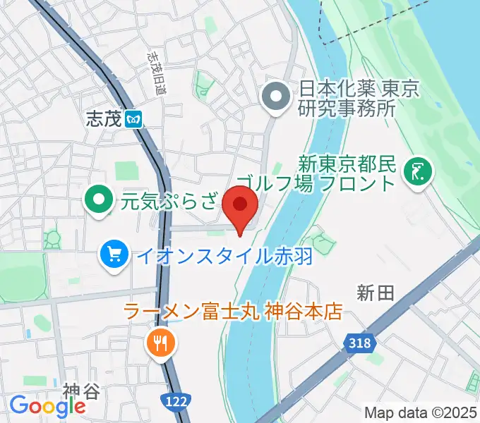 赤羽体育館の地図