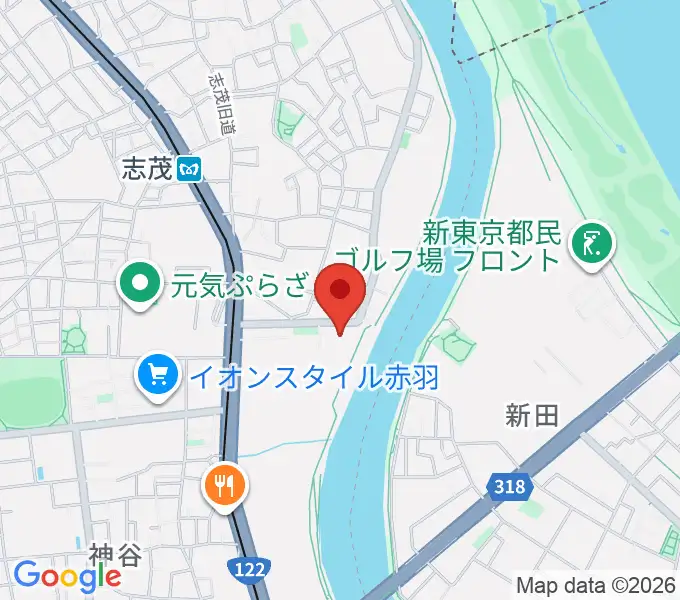 赤羽体育館の地図