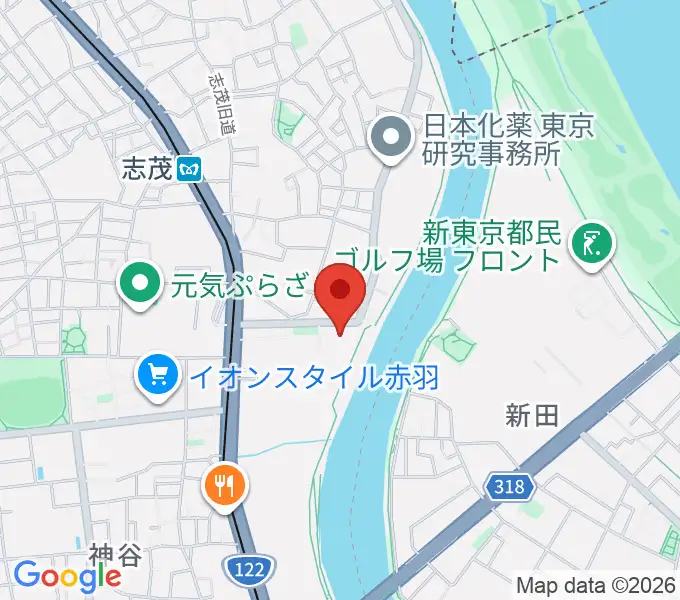赤羽体育館の地図