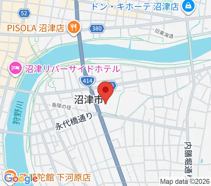 香陵アリーナ 沼津市総合体育館の地図