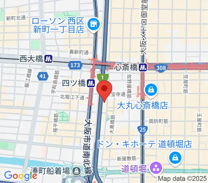 ベースオントップ アメ村店の地図