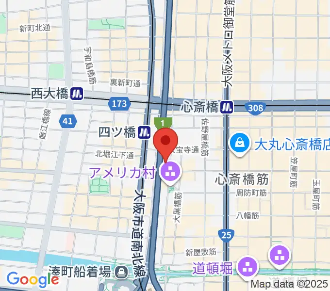 ベースオントップ アメ村店の地図