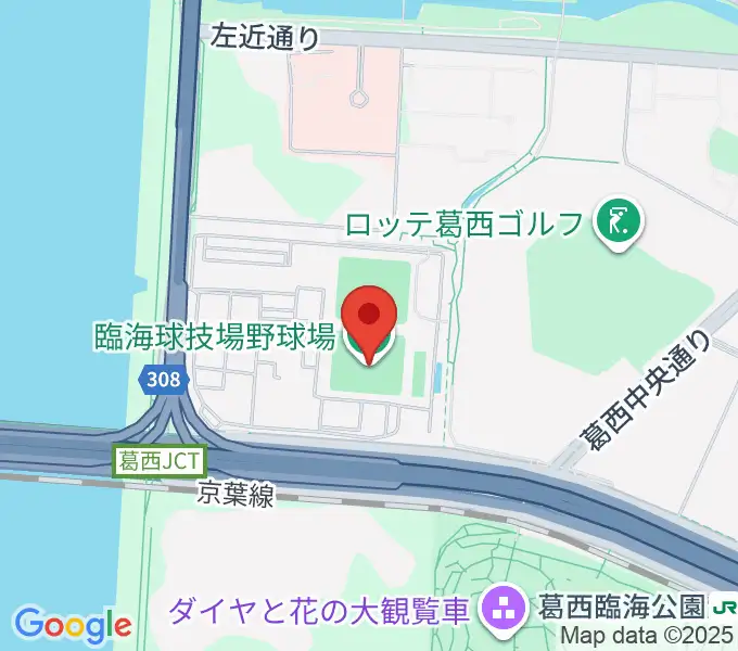 江戸川区臨海球技場野球場の地図