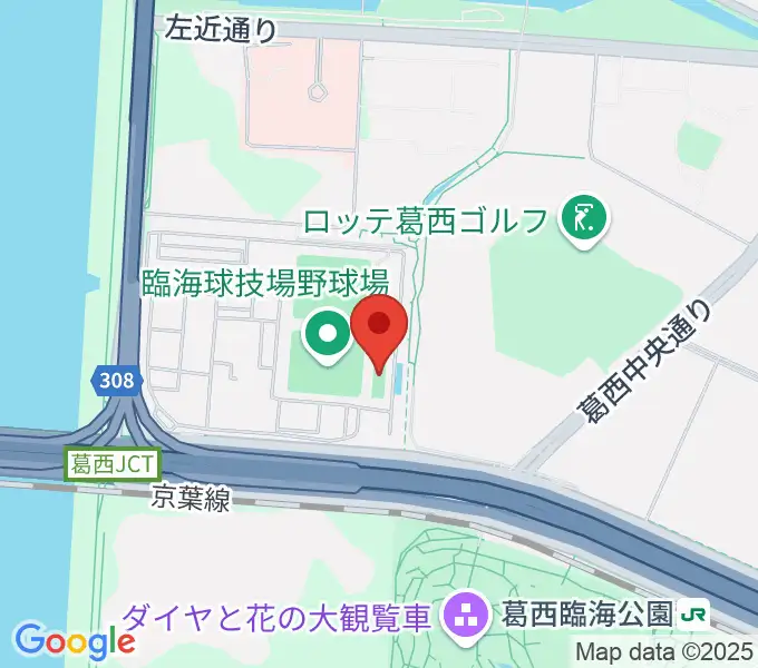 江戸川区臨海球技場フットサルコートの地図