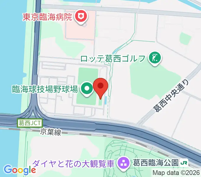 江戸川区臨海球技場フットサルコートの地図