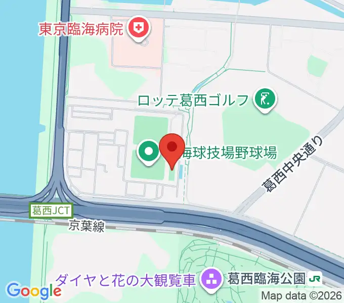 江戸川区臨海球技場フットサルコートの地図