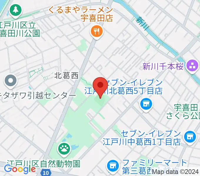 宇喜田公園少年野球広場の地図