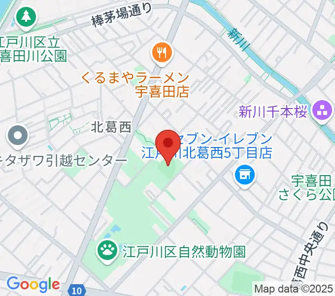 宇喜田公園少年野球広場の地図
