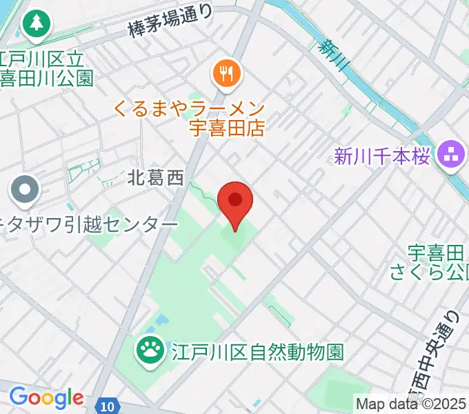 宇喜田公園少年野球広場の地図