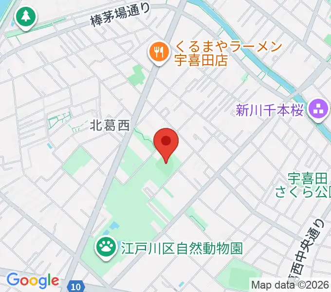 宇喜田公園少年野球広場の地図