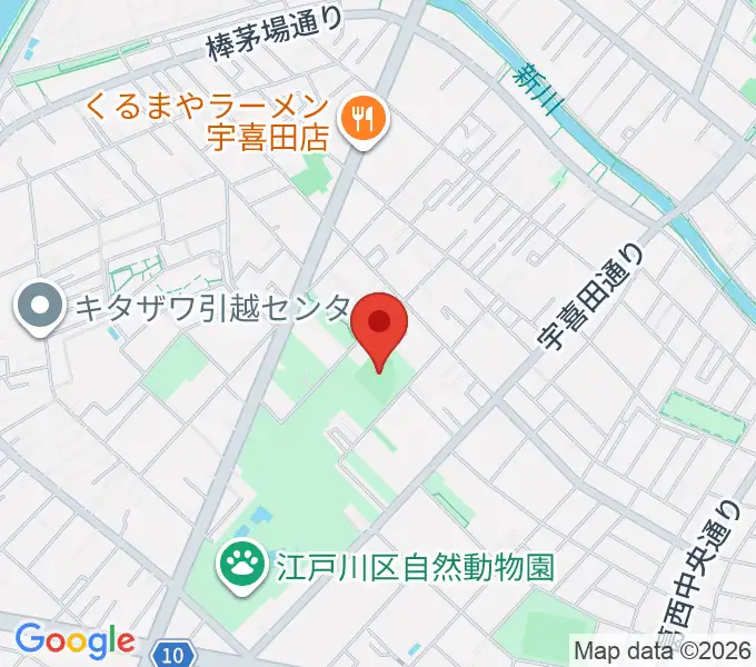 宇喜田公園少年野球広場の地図