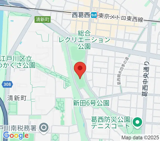 西葛西少年野球広場の地図