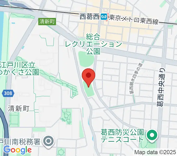 西葛西少年野球広場の地図