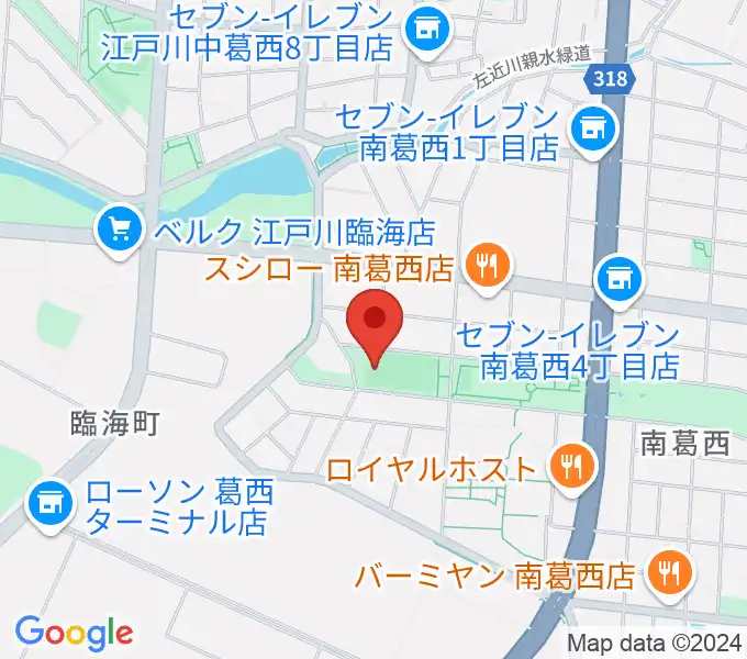 南葛西少年野球広場の地図