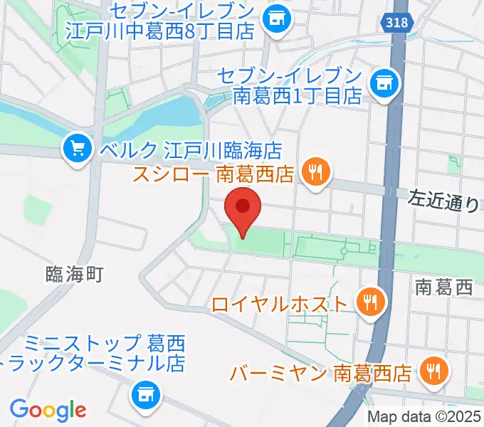 南葛西少年野球広場の地図