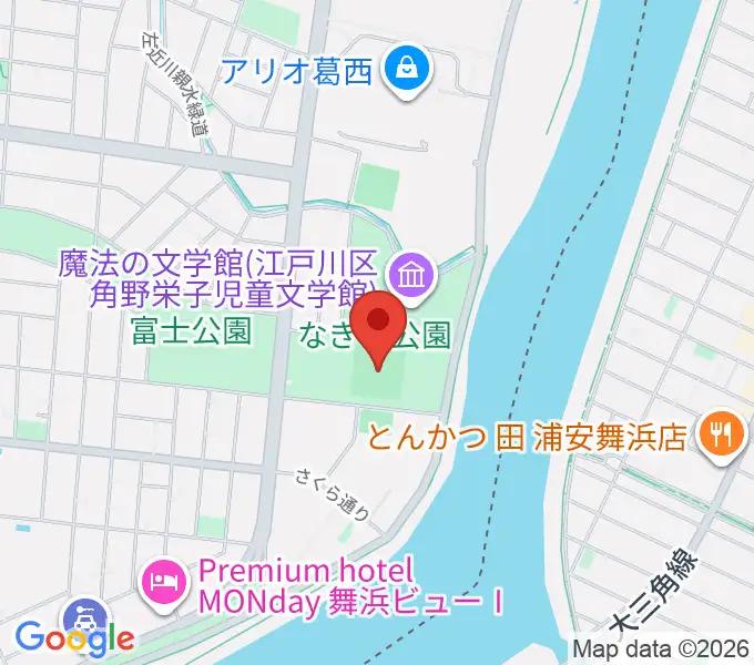 なぎさ公園少年野球場広場の地図