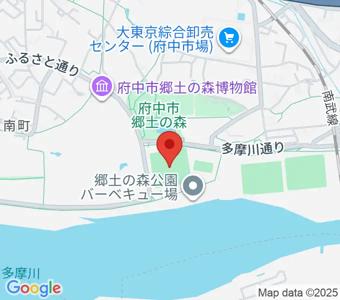 郷土の森第一野球場の地図