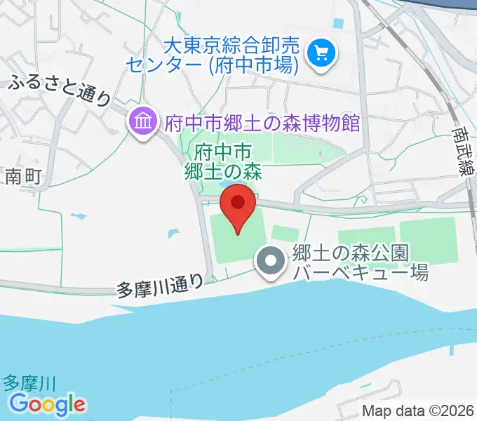 郷土の森第一野球場の地図