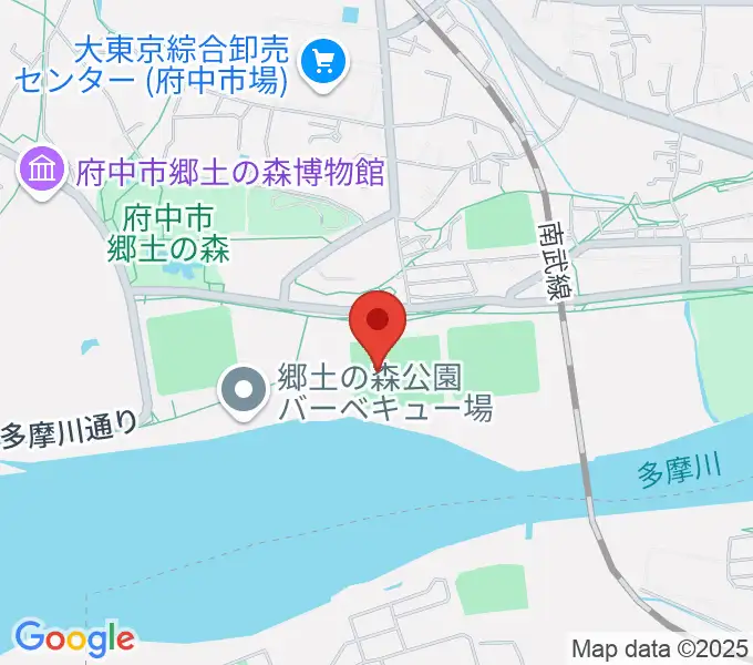 郷土の森サッカー場の地図