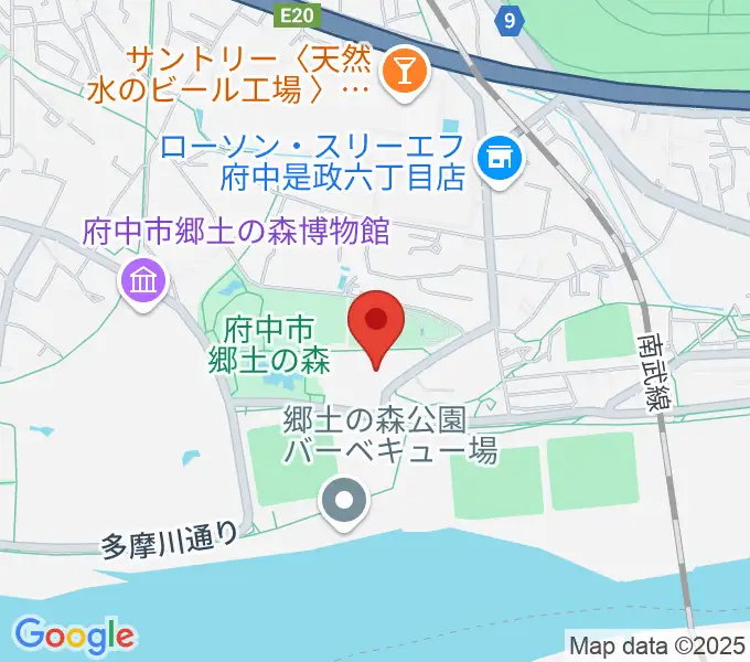 郷土の森総合体育館の地図