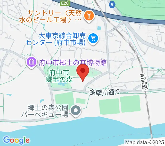 郷土の森総合体育館の地図