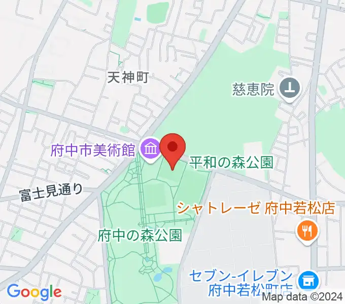 府中の森公園小野球場の地図