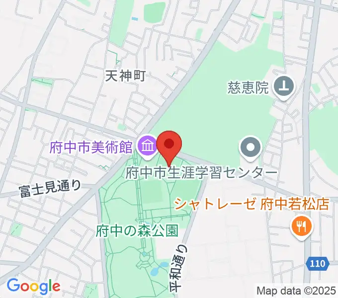 府中の森公園小野球場の地図
