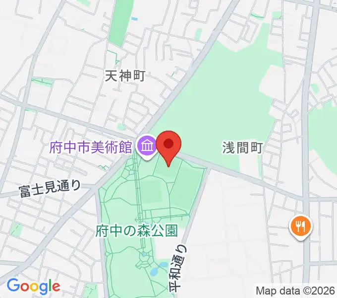 府中の森公園小野球場の地図