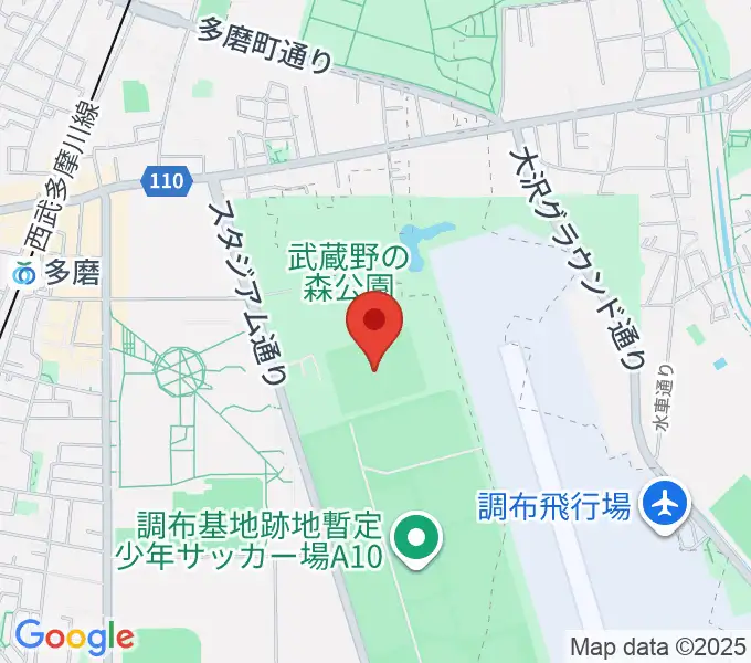 府中朝日フットボールパークの地図