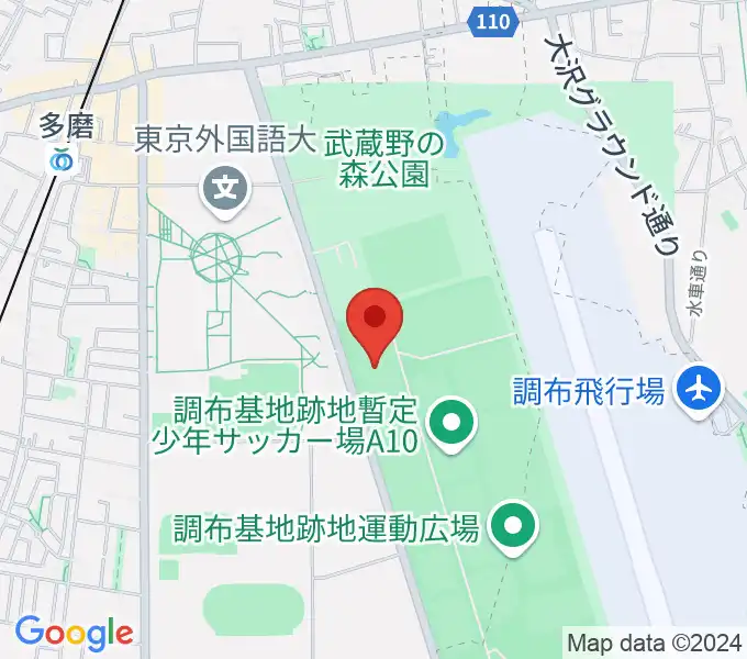 調布基地跡地暫定少年サッカー場の地図