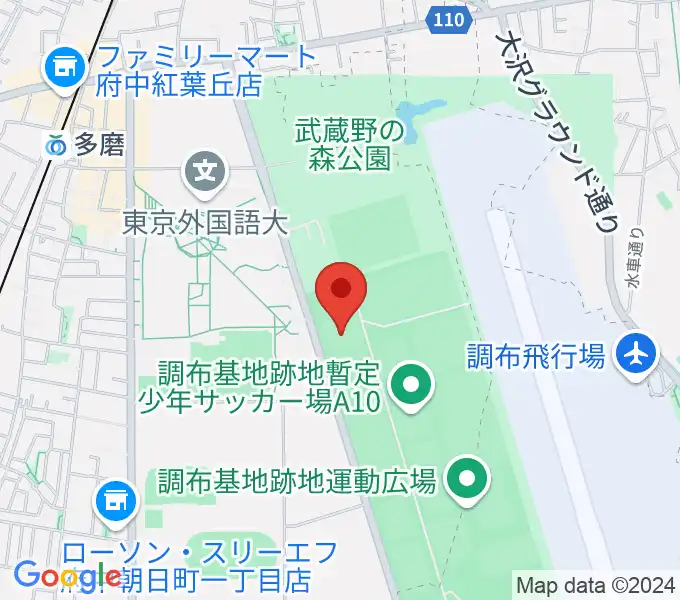 調布基地跡地暫定少年サッカー場の地図