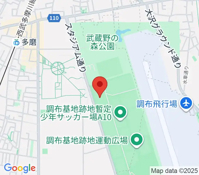 調布基地跡地暫定少年サッカー場の地図