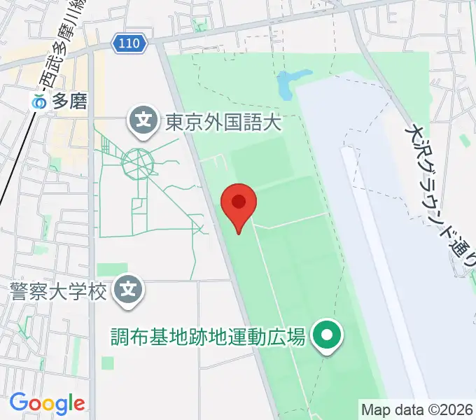 調布基地跡地暫定少年サッカー場の地図