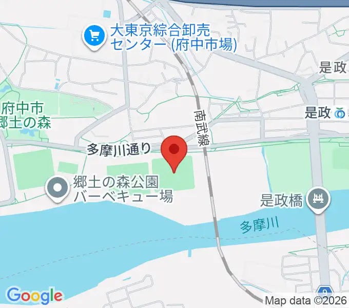 郷土の森第二野球場の地図