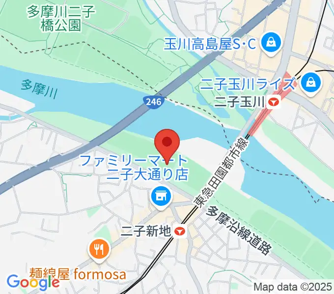 川崎市二子球場の地図