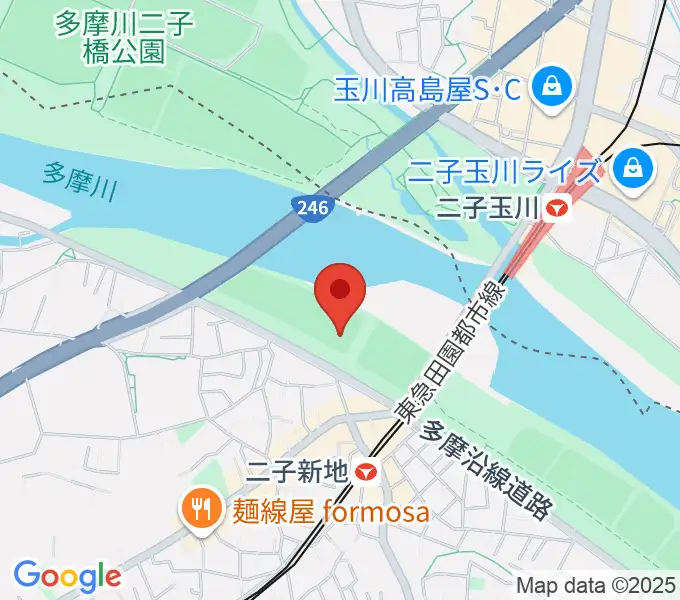 川崎市二子球場の地図