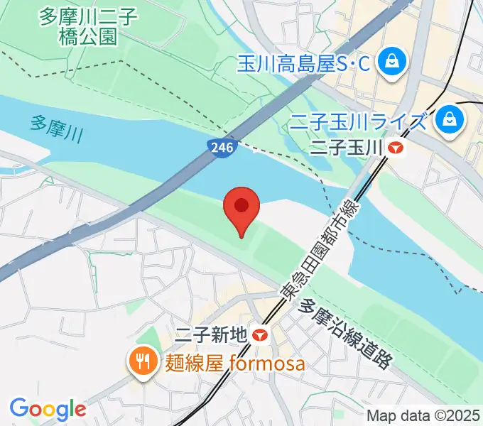 川崎市二子球場の地図