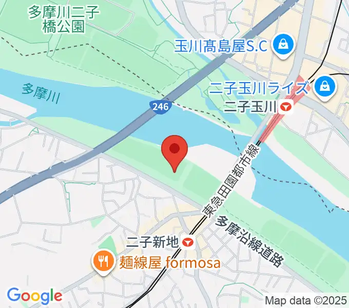 川崎市二子球場の地図