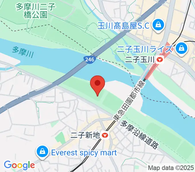川崎市二子球場の地図