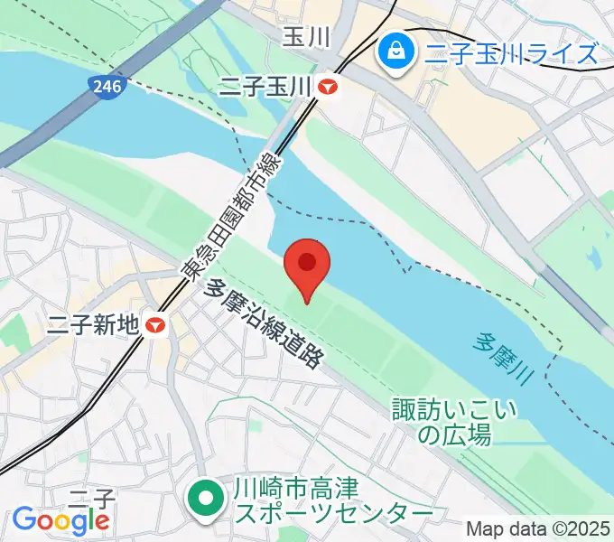 瀬田少年野球場の地図