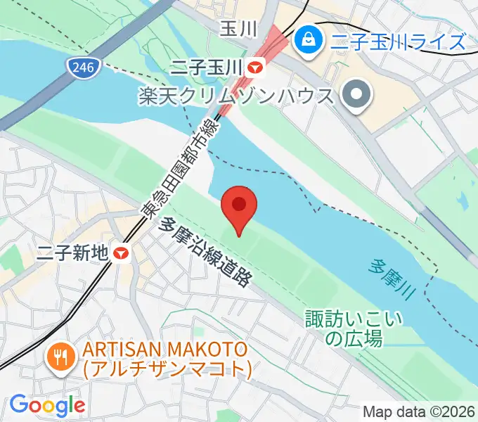 瀬田少年野球場の地図