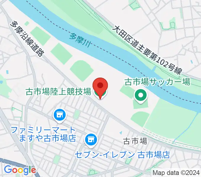 古市場陸上競技場の地図