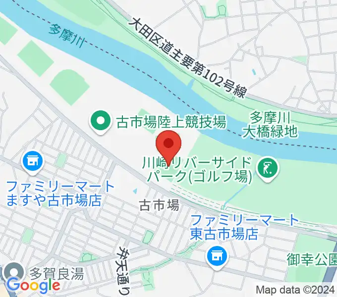 古市場野球場の地図