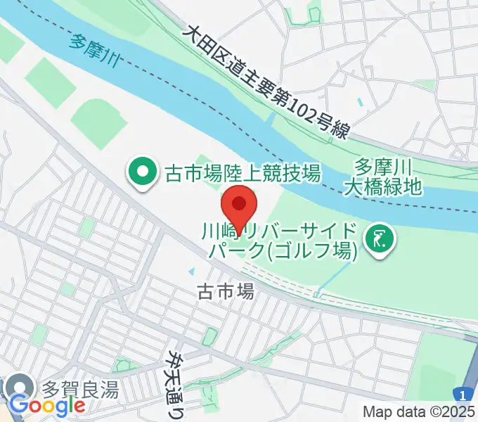 古市場野球場の地図