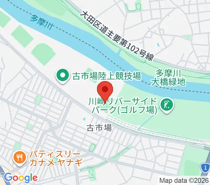 古市場野球場の地図