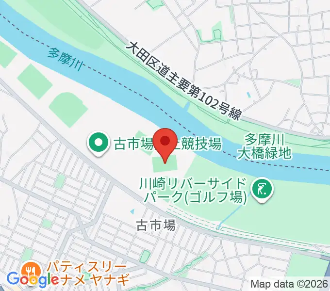 古市場サッカー場の地図