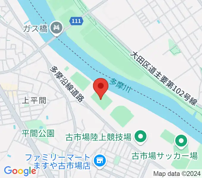 上平間サッカー場の地図