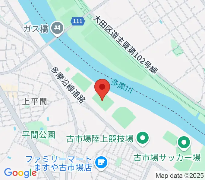 上平間サッカー場の地図