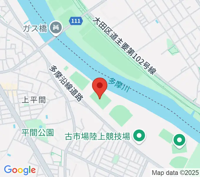 上平間サッカー場の地図